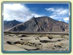 Himalayan snow desert sand dune, Ladakh