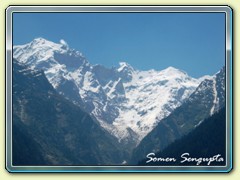 Mount Kailash and Jorkanden peak from Kalpa, Himachal Pradesh