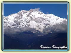 Mt. Kanchendzonga (zoomed view)as seen from Darjeeling, Bengal