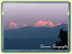  Sunset over Kanchendzonga range as seen from Batasia Loop, Darjeeling, Bengal