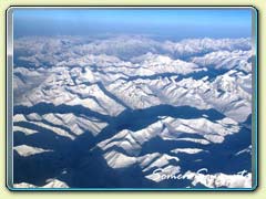 Aerial view of Himalayas on the way to leh