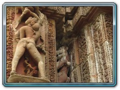 Sculptures on walls of Raja Rani Temple, Bhubaneswar, Orissa