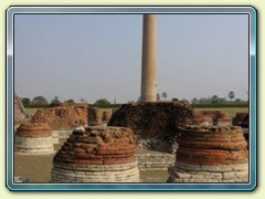 Buddisht stupa & Ashoka pillar, Baishali, Bihar