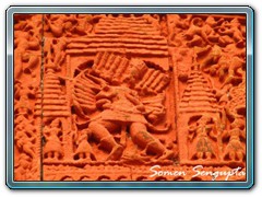 Terracotta works on walls of temple at Chelliyama,Purulia