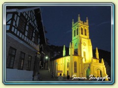 Chirstchurch at night, Shimla, Himachal Pradesh