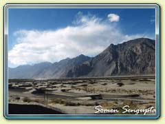 Himalayan snow desert sand dune, Ladakh