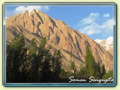 Barren mountain in snow desert, Ladakh