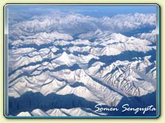 Aerial view of Himalayas on the way to leh