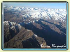 Aerial view of Himalayas on the way to leh