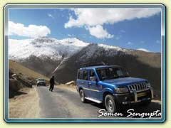 View on the way to Changla pass - Worlds 3rd highest motorable road
