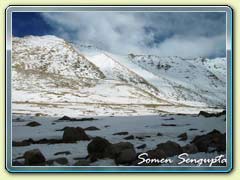 View on the way to Changla pass - Worlds 3rd highest motorable road