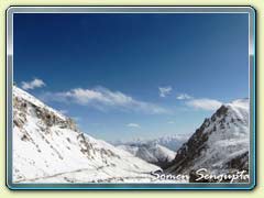 View on the way to Changla pass - Worlds 3rd highest motorable road