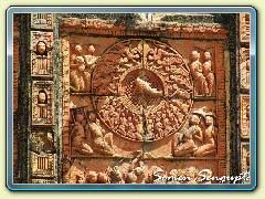 Terracotta works on the walls of temple at Hadal Narayanpur