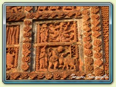 Wall of Jor Bangla temple, Bihsnupur, Bankura