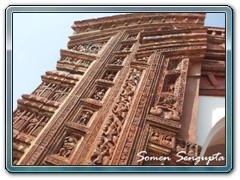 Terracotta works on walls of a temple at Itonda, Birbhum