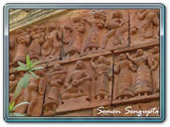 Terracotta works on walls of a temple at Itonda, Birbhum
