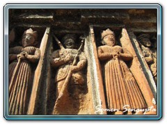Terracotta works on walls of a temple at Itonda, Birbhum